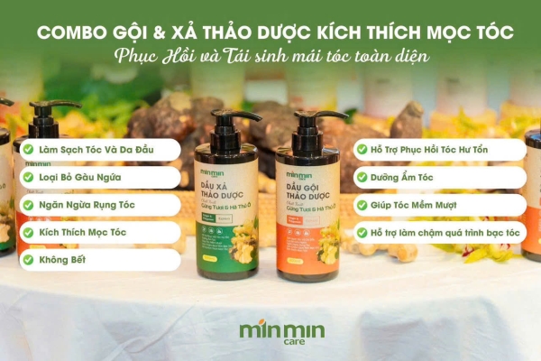 Combo dầu gội xả Min Min phục hồi tái sinh mái tóc toàn diện